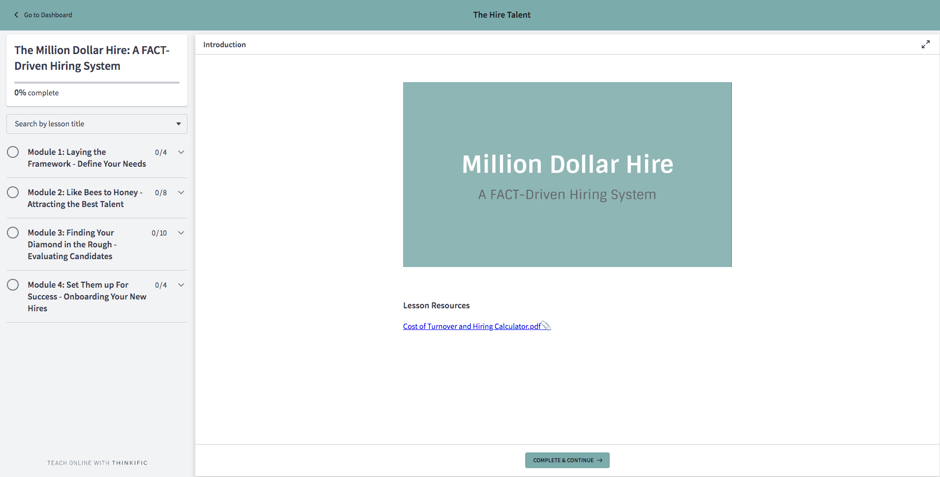 Million Dollar Hire Online Course