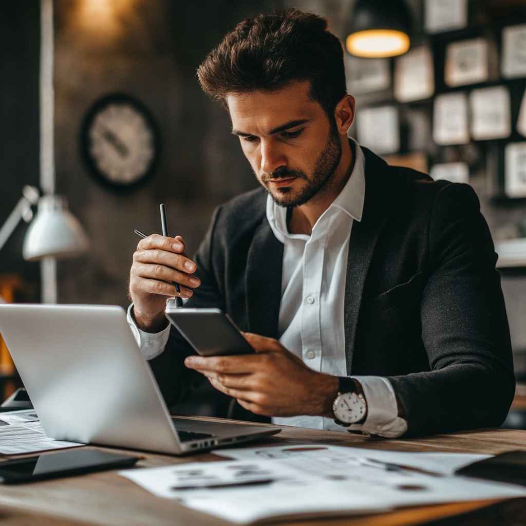 Recruiter conducting a phone interview with a structured question list.