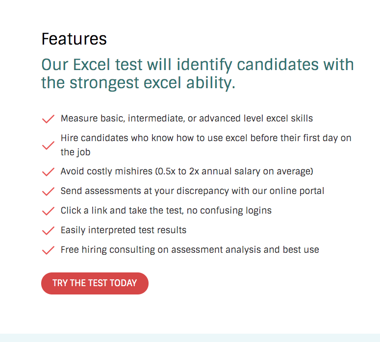 MS Excel Skills Test for Candidates - The Hire Talent