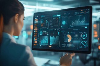 An HR professional using AI-powered personality assessment software for hiring decisions.