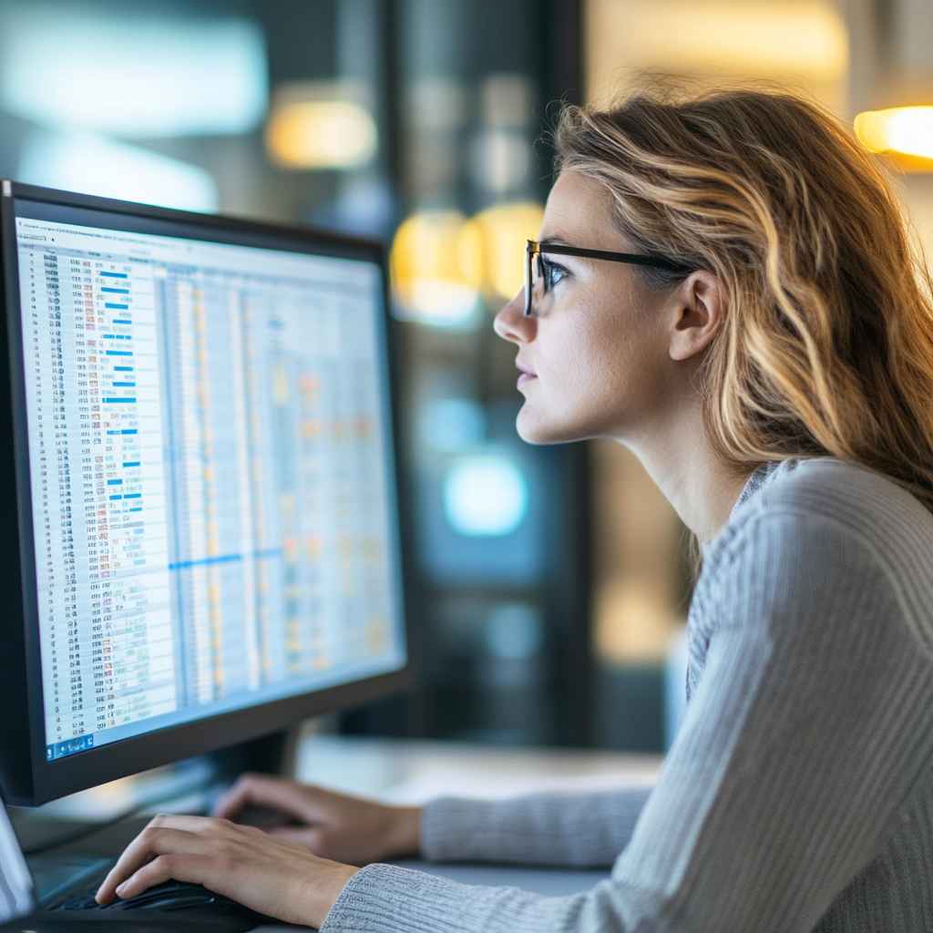 Recruiter evaluating matrix test scores for candidate cognitive ability.