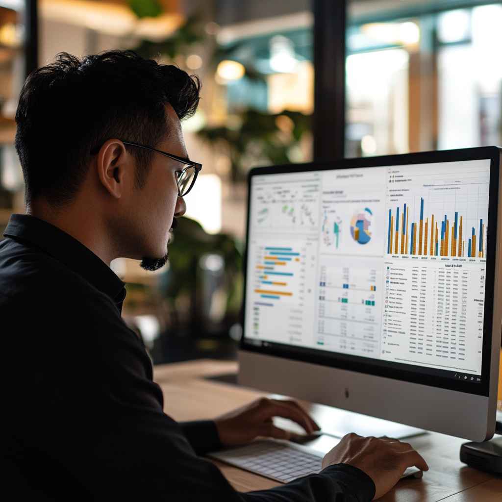 HR reviewing logic test scores during hiring