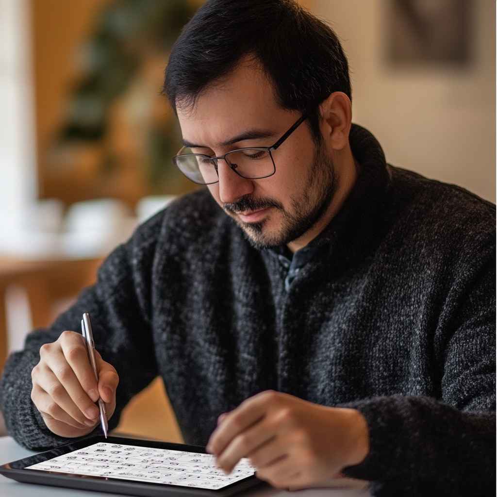 Candidate solving matrix reasoning puzzle during assessment