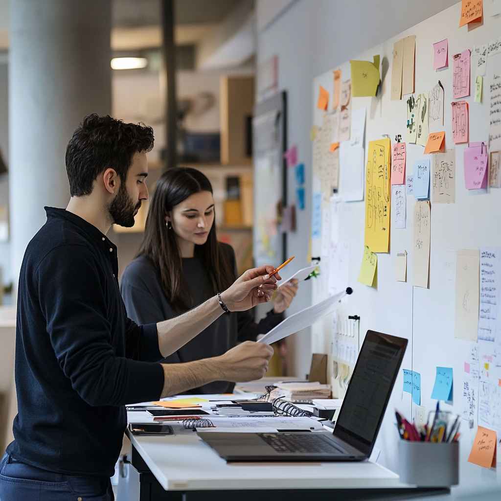 A collaborative workplace scene representing various Big Five personality traits in real time