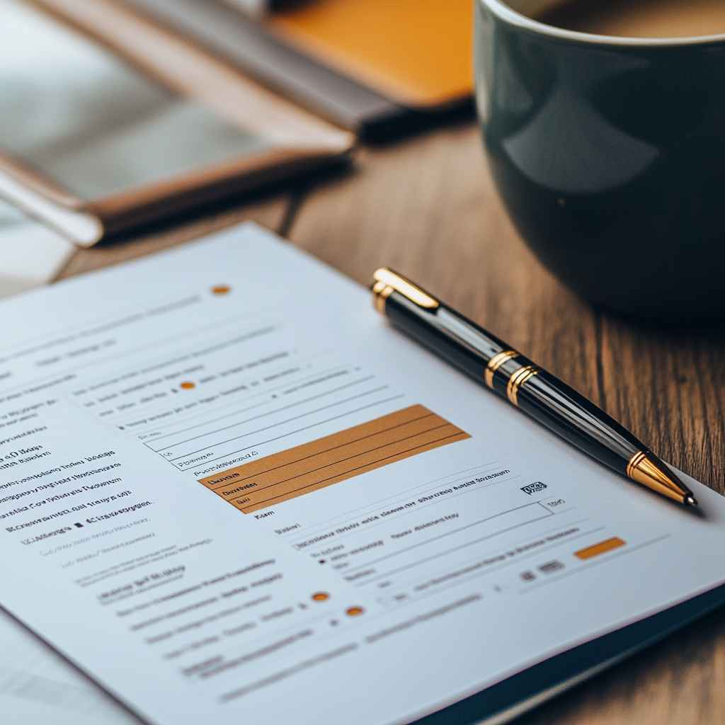 Printed Big 5 personality trait report on a desk with pen and coffee.