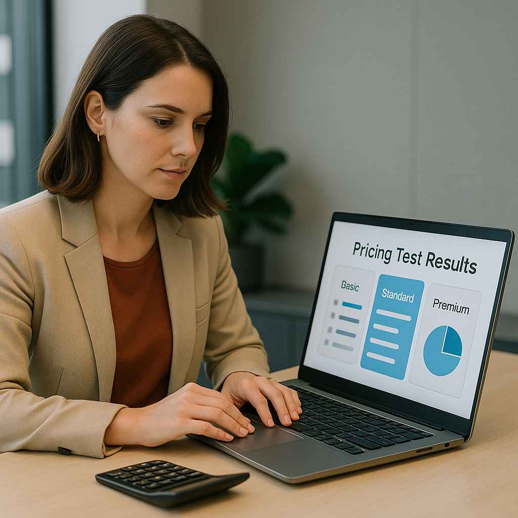 HR professional comparing cognitive assessment pricing options.