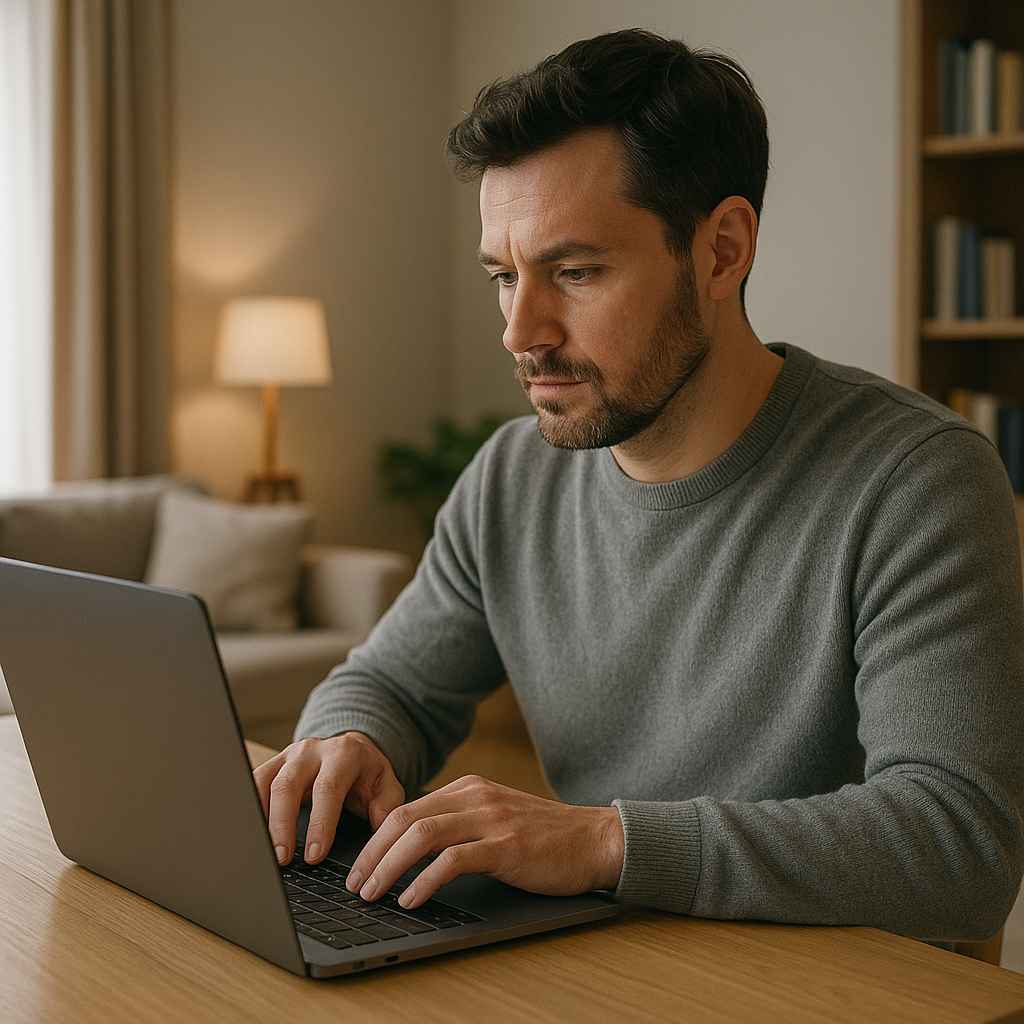 Freelancer completing a short reasoning test during remote hiring.