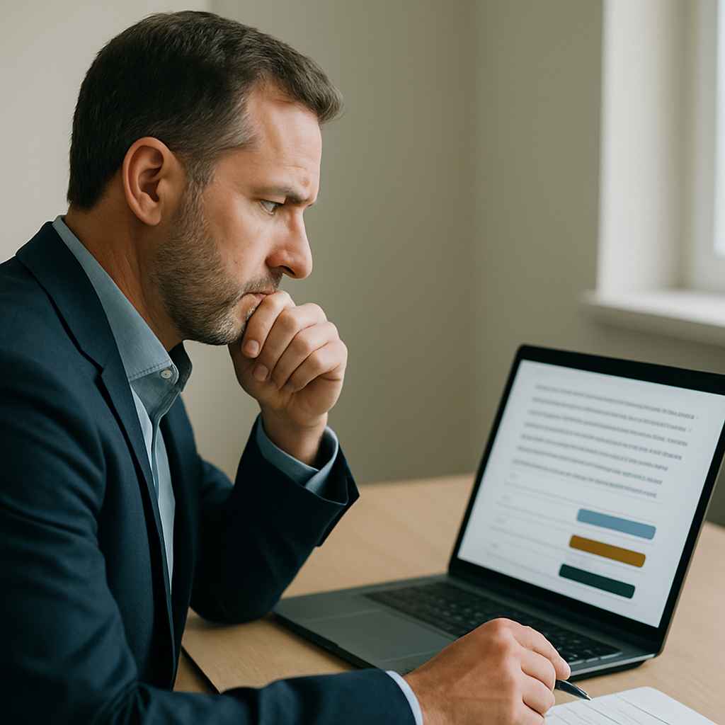 Candidate interpreting a written passage in a psychometric verbal reasoning test.