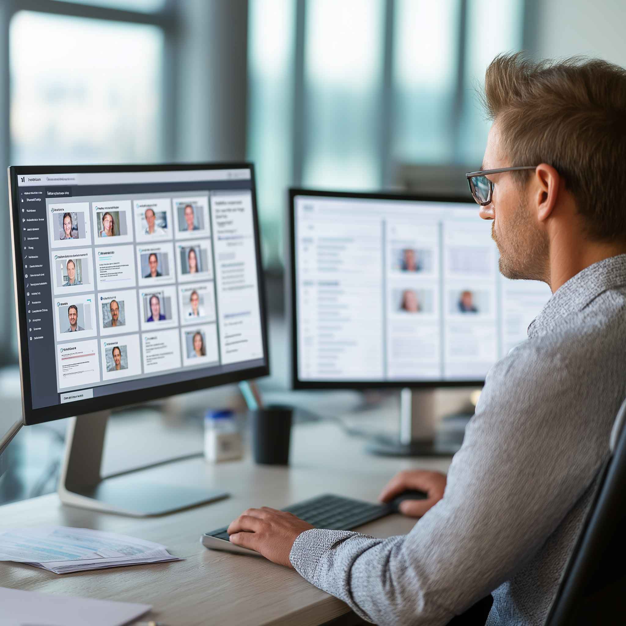 Recruiter using dashboard to screen multiple candidates for integrity