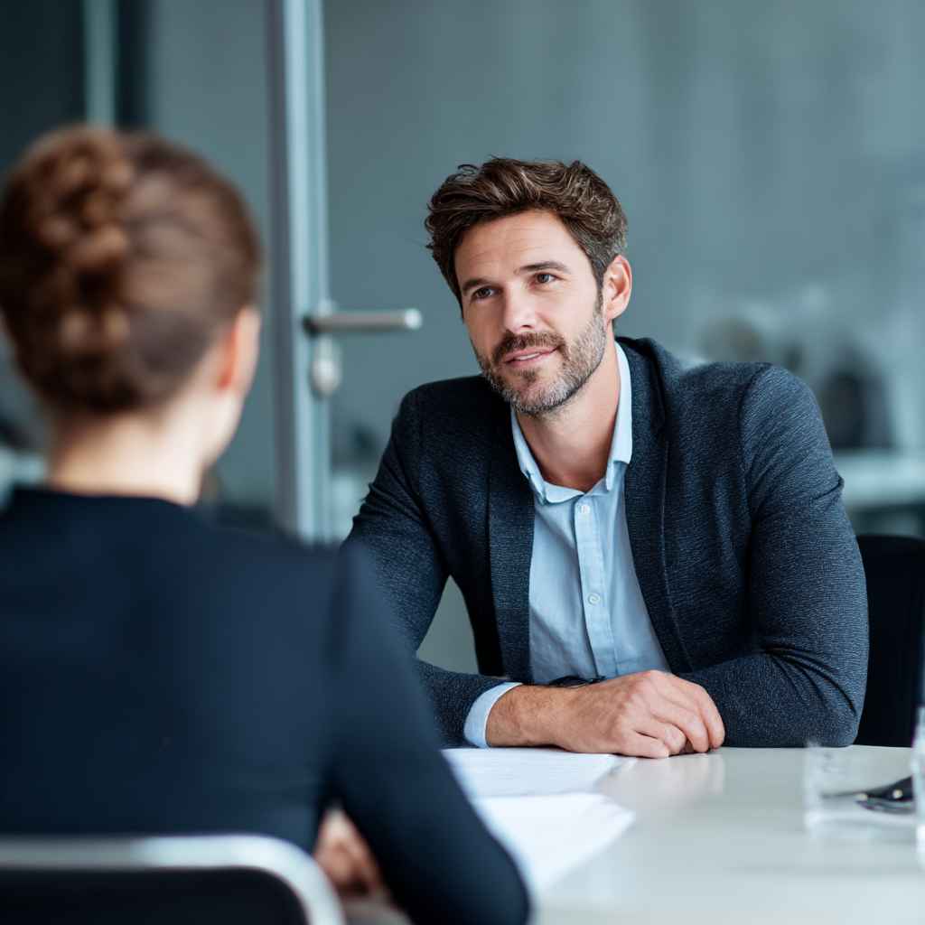 Hiring manager evaluating a candidate's response during integrity interview