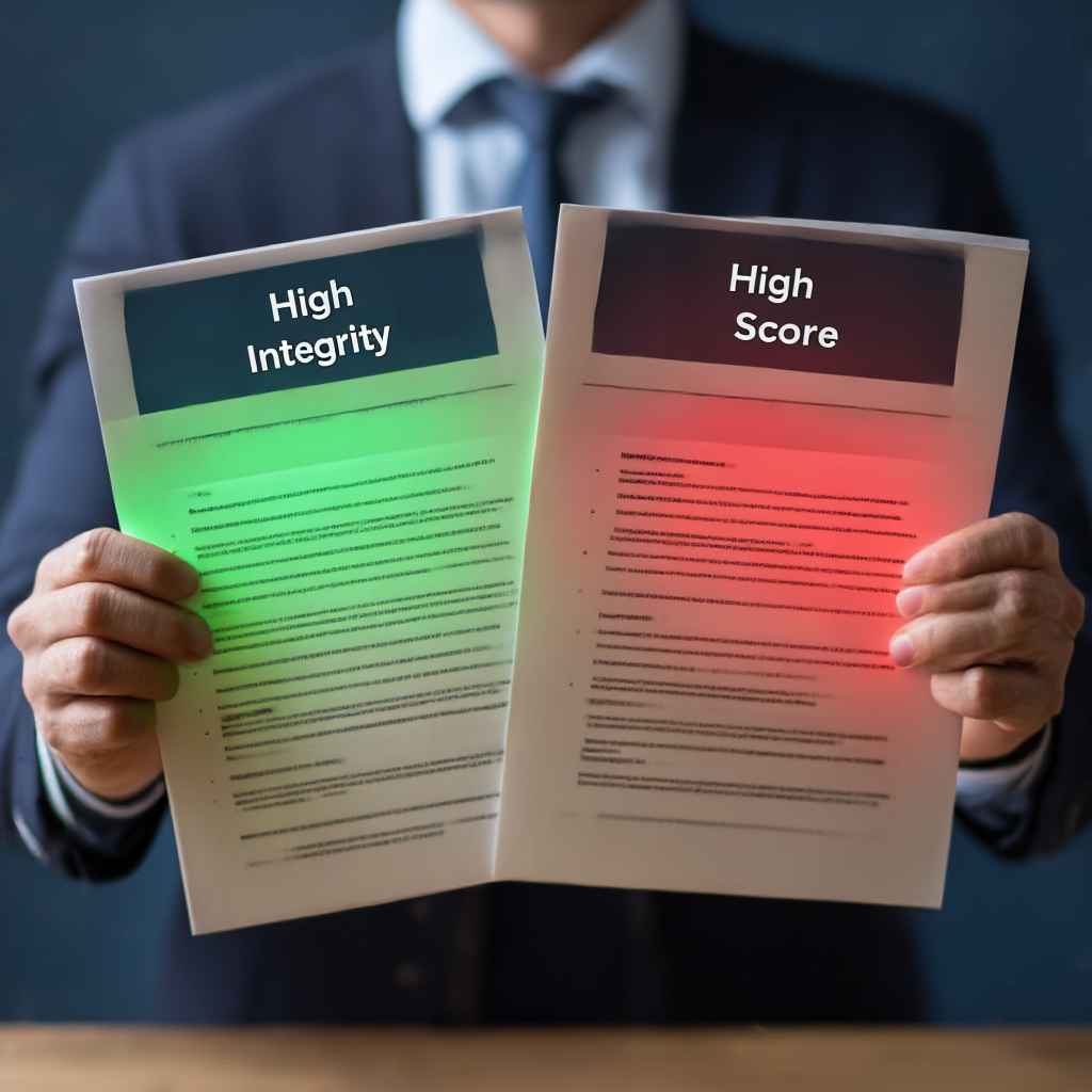 Hiring manager comparing candidates based on integrity test results