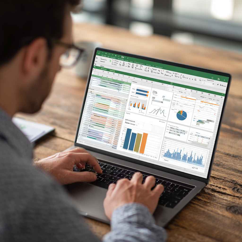 HR manager checking candidate performance in an Excel job knowledge test.