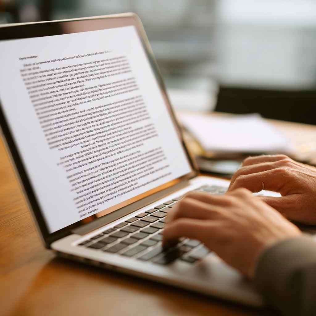 Candidate formatting a document during a validated MS Word job knowledge test.