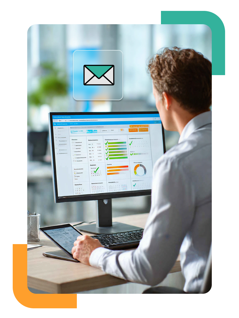 Recruiter analyzing Microsoft Outlook skills assessment results to evaluate a candidate’s communication and task coordination proficiency.