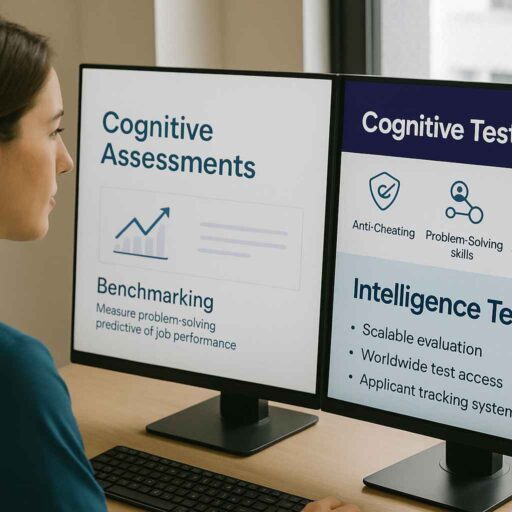 Recruiter comparing features of various cognitive assessment platforms.
