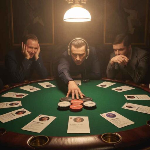 Metaphor for telemarketing hiring as a high-stakes game where assessments reveal who stays in the hand.