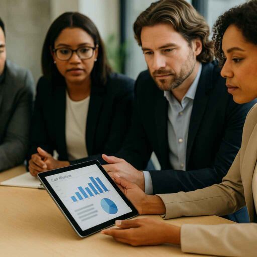 Recruiters discussing cost-effective cognitive test strategies.