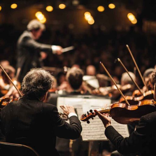 Orchestra performing together to symbolize teamwork and coordination in hiring.