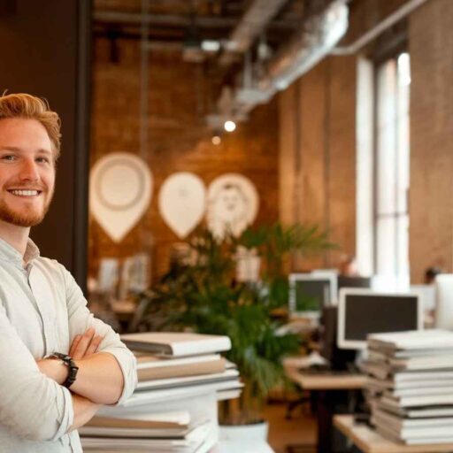 An employee showcasing good personality at a modern office