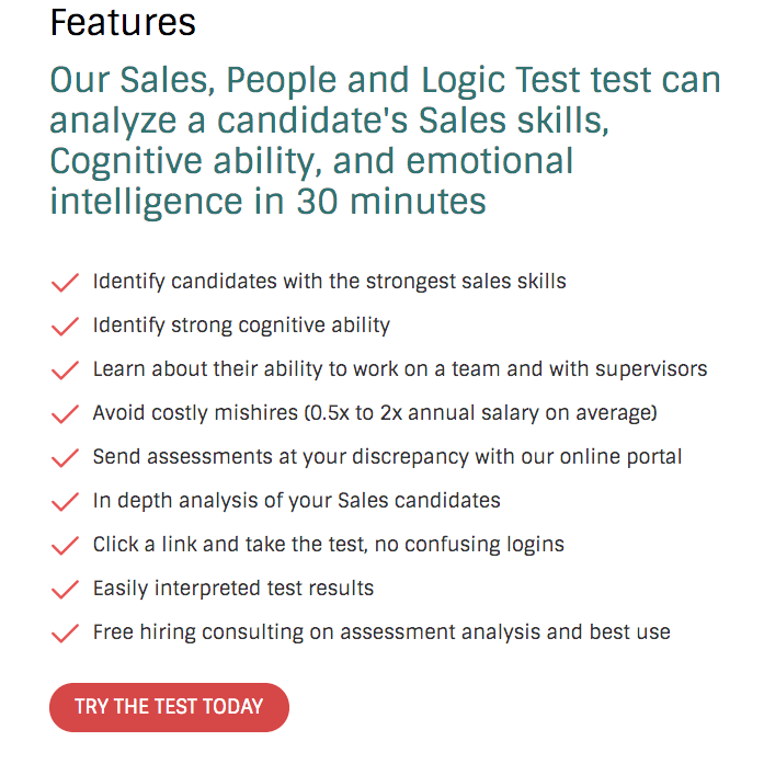 Sales, People and Logic Test