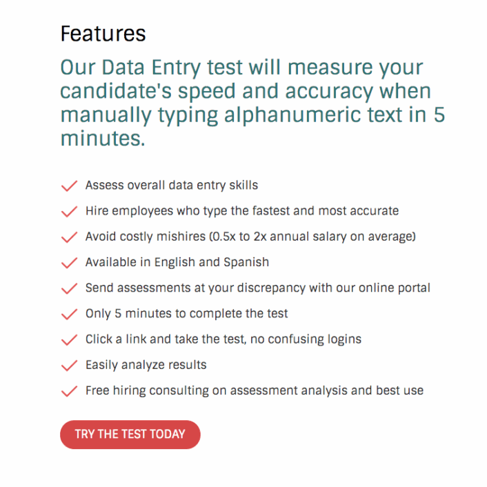 Data Entry Test