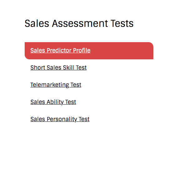 Sales Assessment Tests