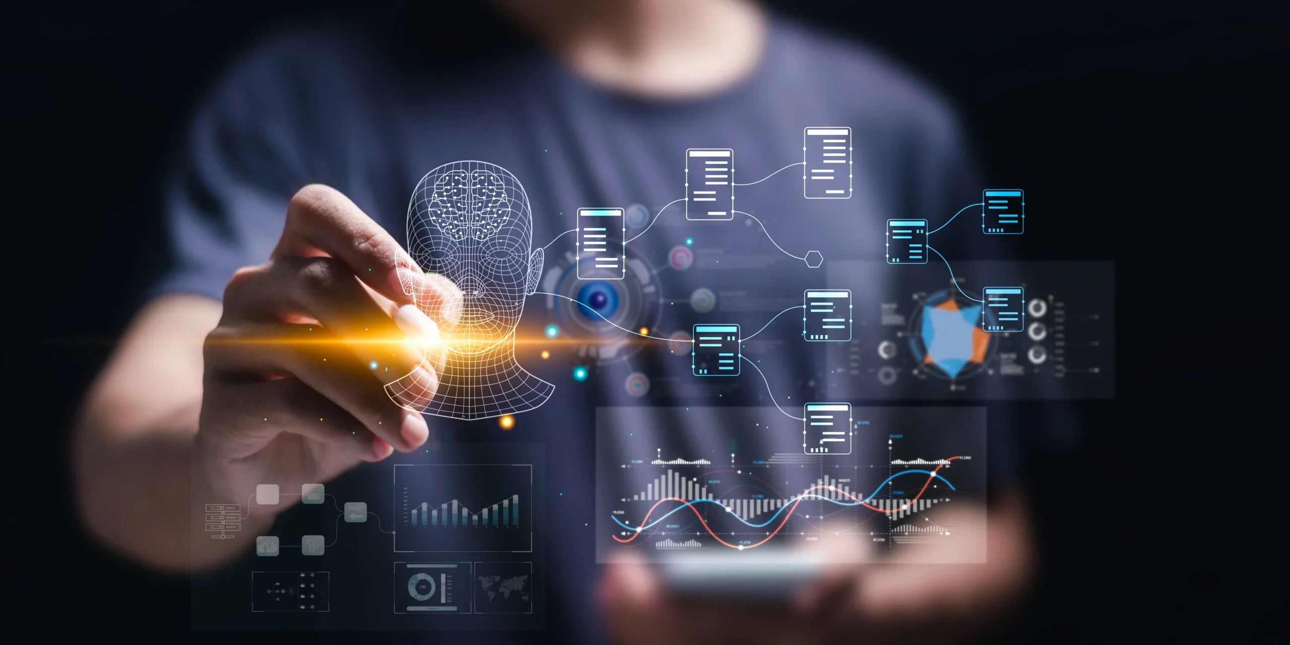 businessman-touch-automated-data-management-system-create-reports-with-kpis-indicators-connected-database-data-analysis-with-intelligent-ai-robot-tec