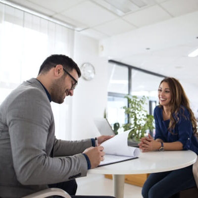 An interviewer putting a candidate through a CCAT test.