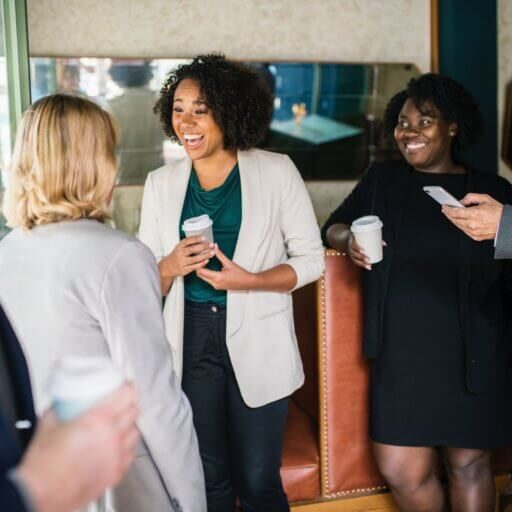 Expressive/Social people having a discussion and laughing